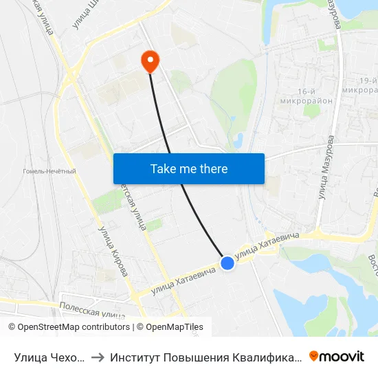 Улица Чехова to Институт Повышения Квалификации map