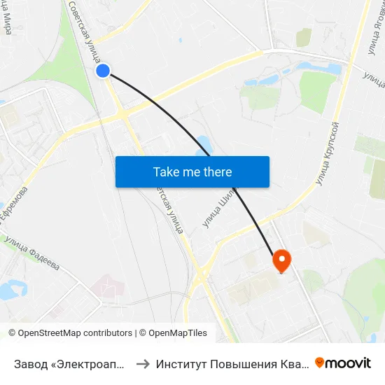Завод «Электроаппаратура» to Институт Повышения Квалификации map