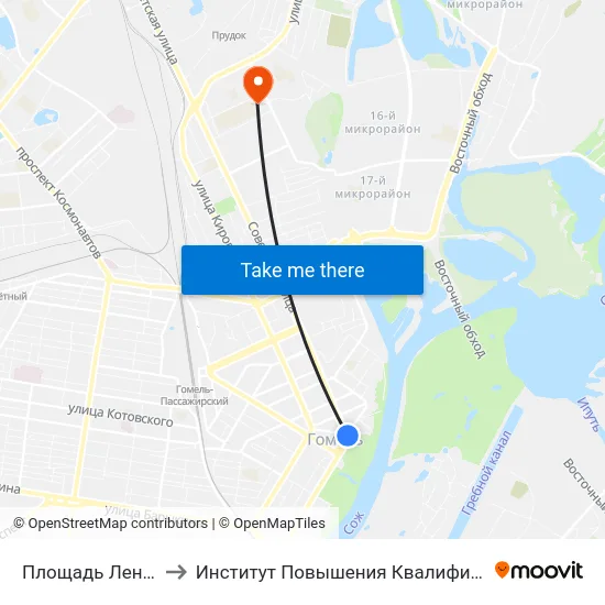Площадь Ленина to Институт Повышения Квалификации map