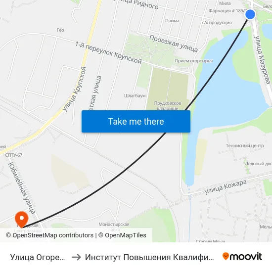 Улица Огоренко to Институт Повышения Квалификации map