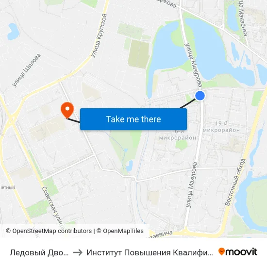 Ледовый Дворец to Институт Повышения Квалификации map