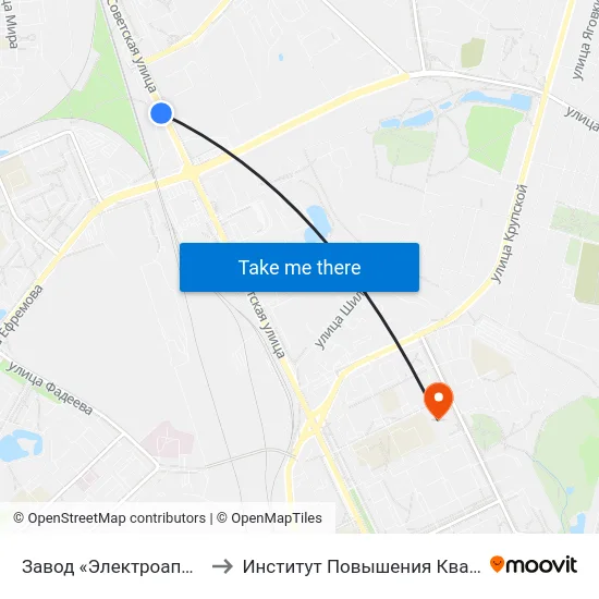 Завод «Электроаппаратура» to Институт Повышения Квалификации map