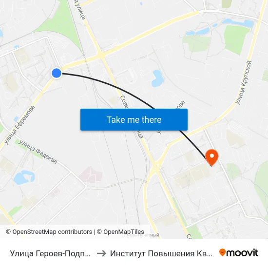 Улица Героев-Подпольщиков to Институт Повышения Квалификации map