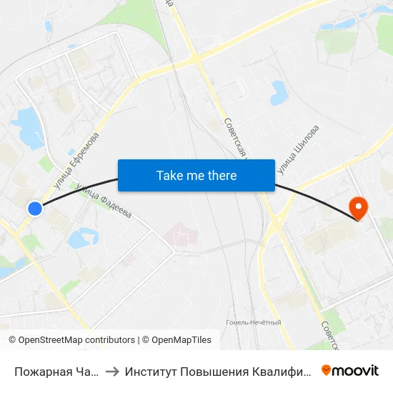 Пожарная Часть to Институт Повышения Квалификации map