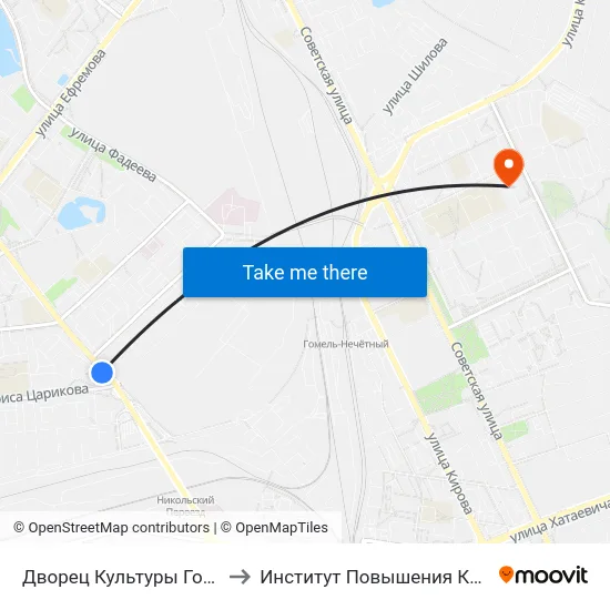 Дворец Культуры Гомсельмаша to Институт Повышения Квалификации map