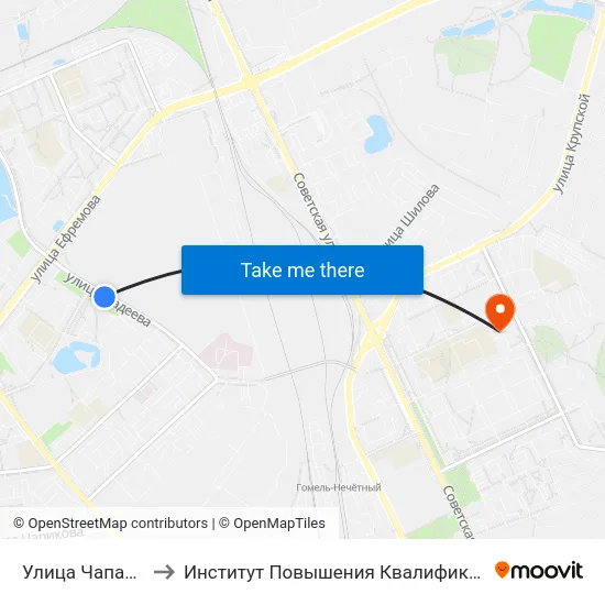 Улица Чапаева to Институт Повышения Квалификации map
