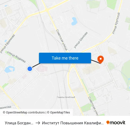 Улица Богданова to Институт Повышения Квалификации map
