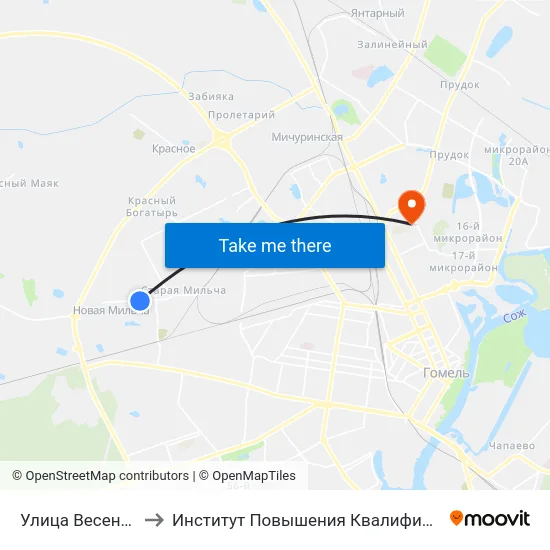 Улица Весенняя to Институт Повышения Квалификации map