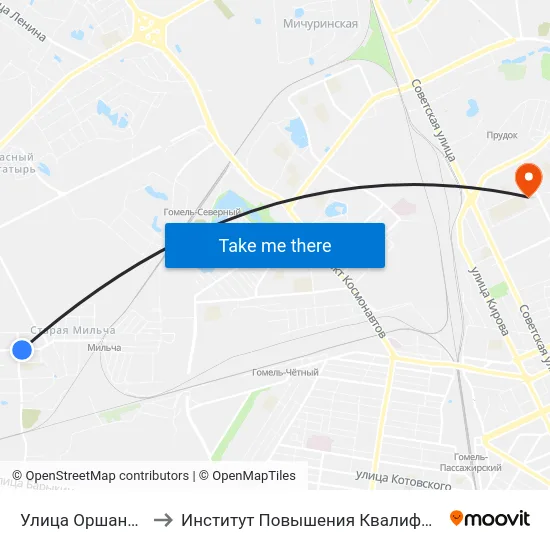Улица Оршанская to Институт Повышения Квалификации map