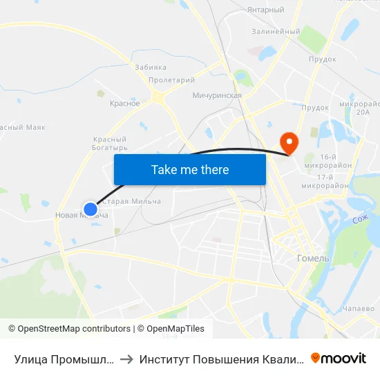 Улица Промышленная to Институт Повышения Квалификации map