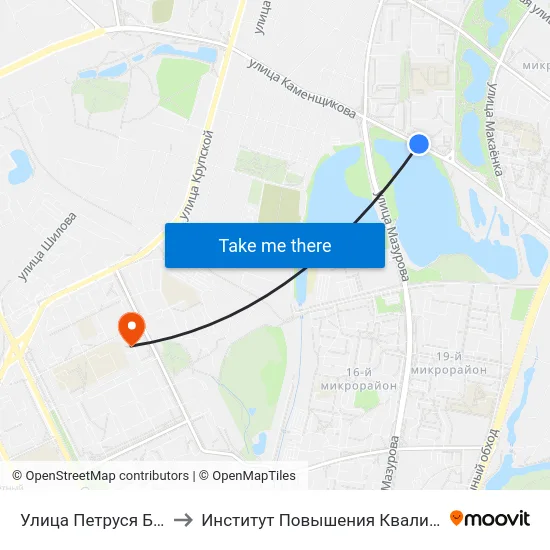 Улица Петруся Бровки to Институт Повышения Квалификации map