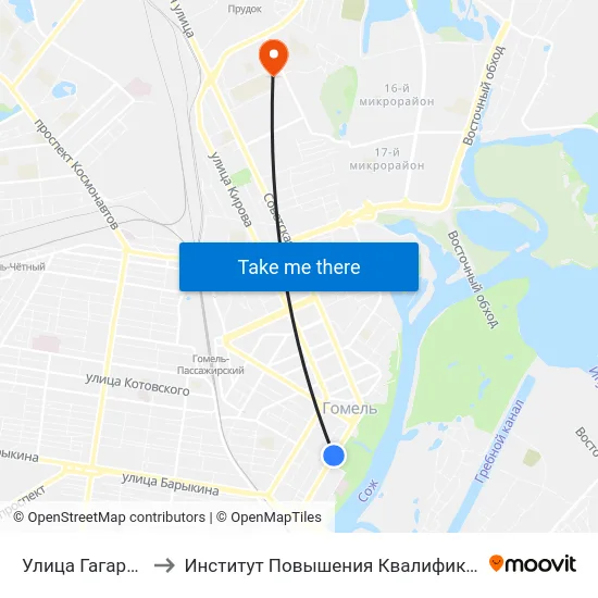 Улица Гагарина to Институт Повышения Квалификации map