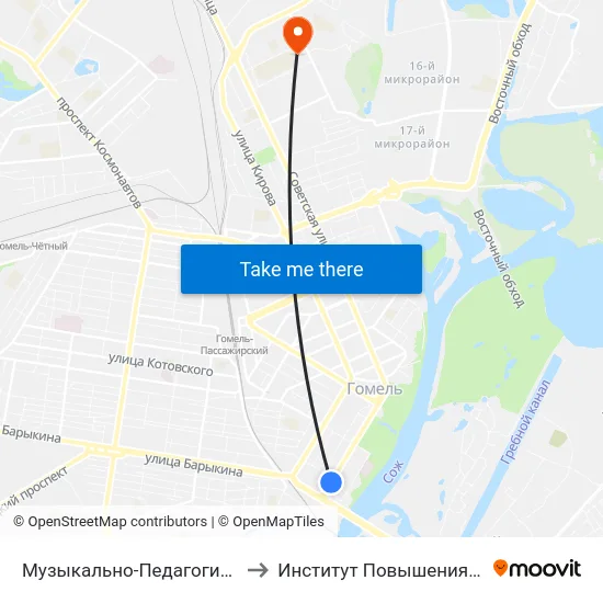 Музыкально-Педагогический Колледж to Институт Повышения Квалификации map
