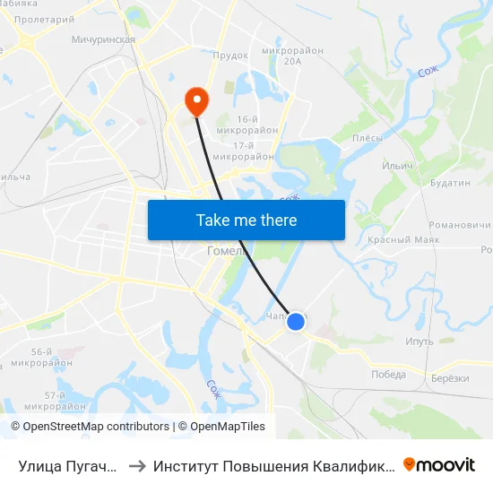 Улица Пугачёва to Институт Повышения Квалификации map