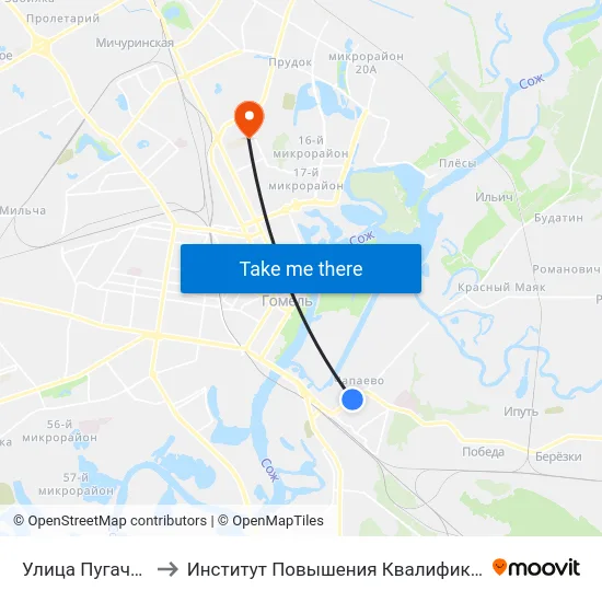 Улица Пугачёва to Институт Повышения Квалификации map