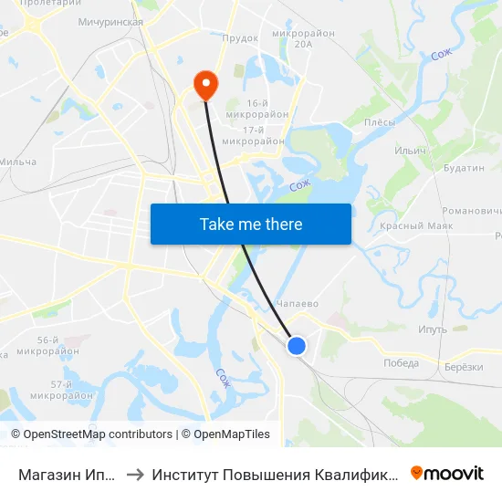 Магазин Ипуть to Институт Повышения Квалификации map