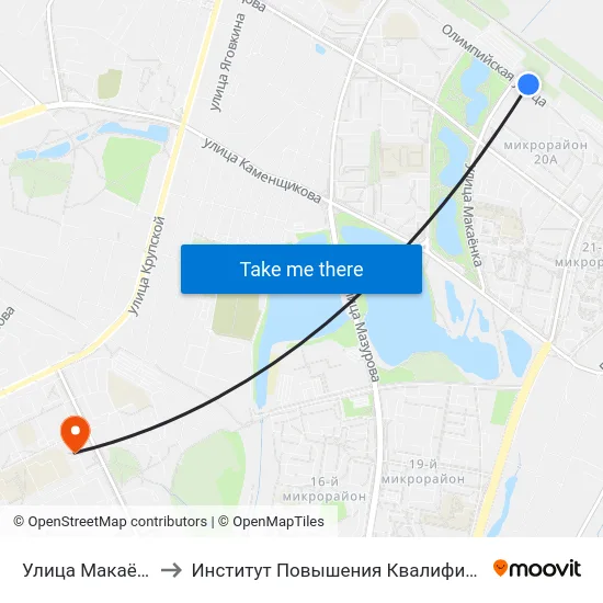 Улица Макаёнка to Институт Повышения Квалификации map