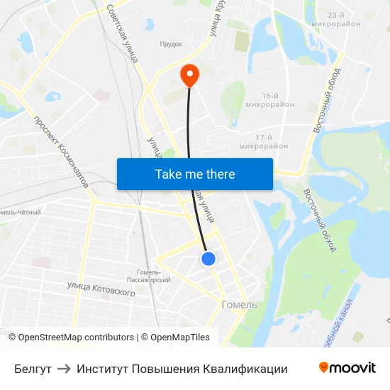 Белгут to Институт Повышения Квалификации map