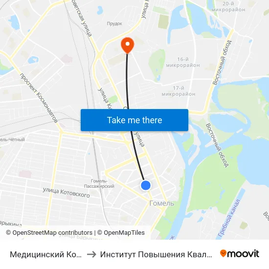 Медицинский Колледж to Институт Повышения Квалификации map