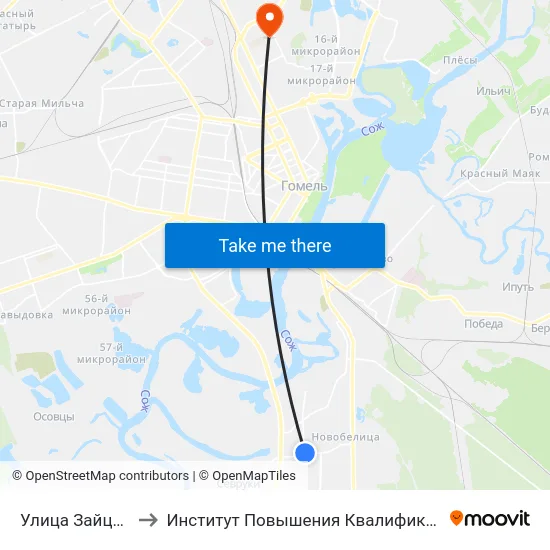 Улица Зайцева to Институт Повышения Квалификации map