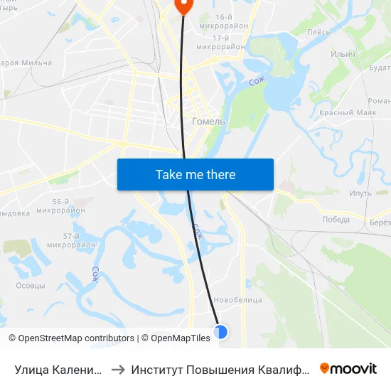 Улица Каленикова to Институт Повышения Квалификации map