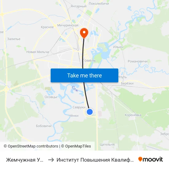 Жемчужная Улица to Институт Повышения Квалификации map