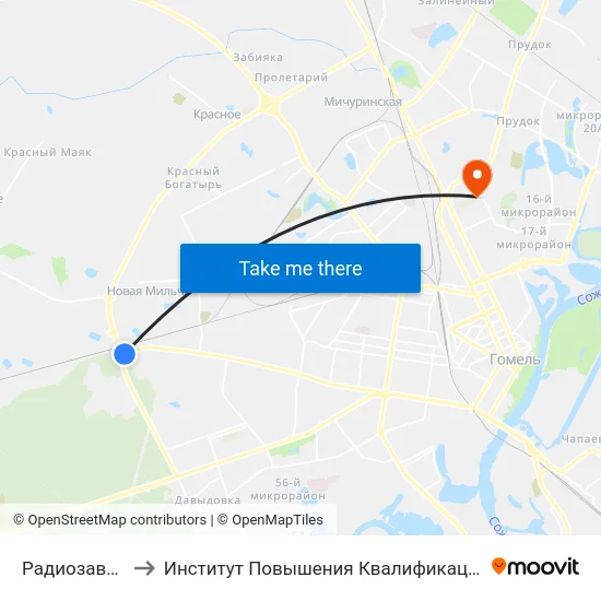 Радиозавод to Институт Повышения Квалификации map