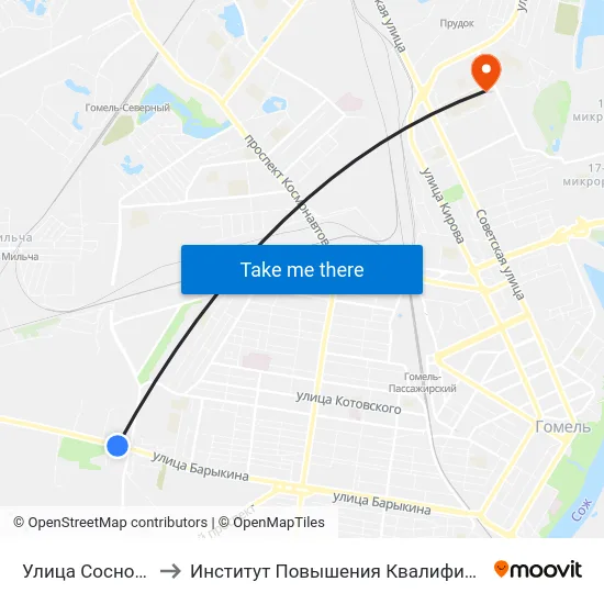 Улица Сосновая to Институт Повышения Квалификации map