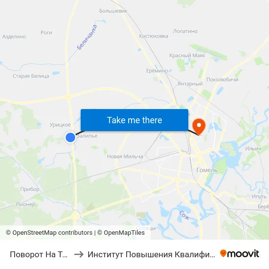 Поворот На Тэц-2 to Институт Повышения Квалификации map