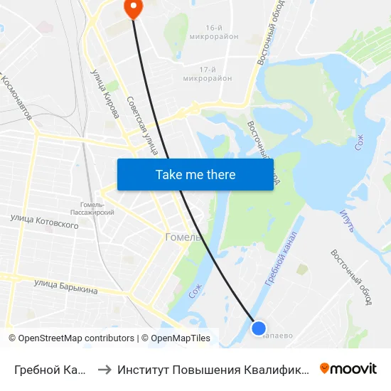Гребной Канал to Институт Повышения Квалификации map