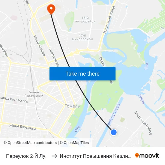 Переулок 2-Й Луговой to Институт Повышения Квалификации map