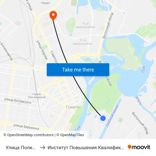 Улица Полевая to Институт Повышения Квалификации map