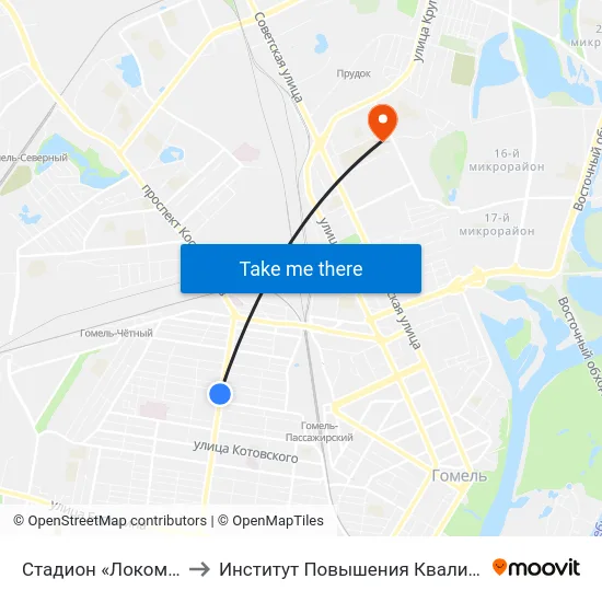 Стадион «Локомотив» to Институт Повышения Квалификации map