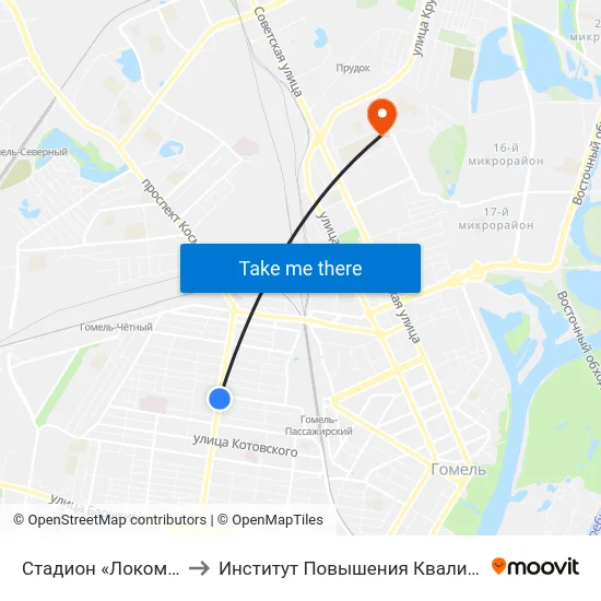 Стадион «Локомотив» to Институт Повышения Квалификации map