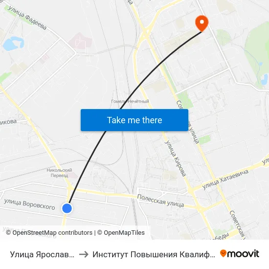 Улица Ярославская to Институт Повышения Квалификации map