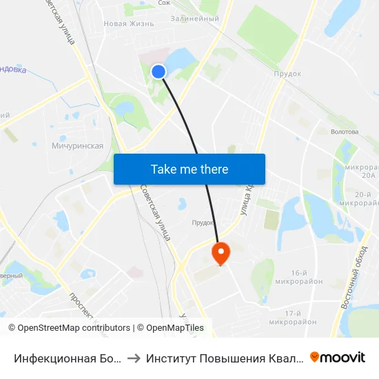 Инфекционная Больница to Институт Повышения Квалификации map