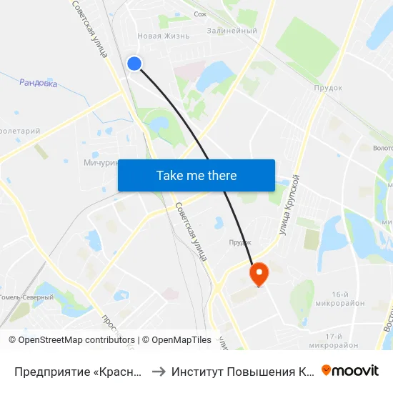 Предприятие «Красная Гвоздика» to Институт Повышения Квалификации map
