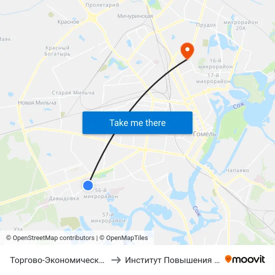 Торгово-Экономический Университет to Институт Повышения Квалификации map