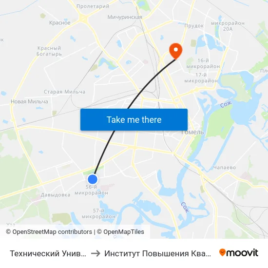Технический Университет to Институт Повышения Квалификации map