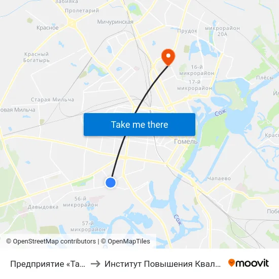 Предприятие «Татьяна» to Институт Повышения Квалификации map