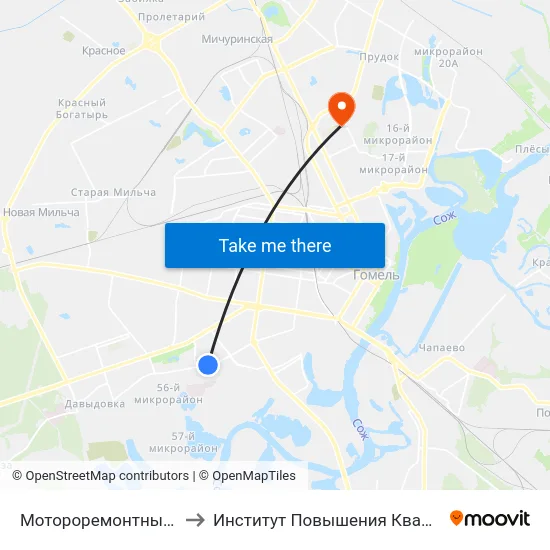 Мотороремонтный Завод to Институт Повышения Квалификации map