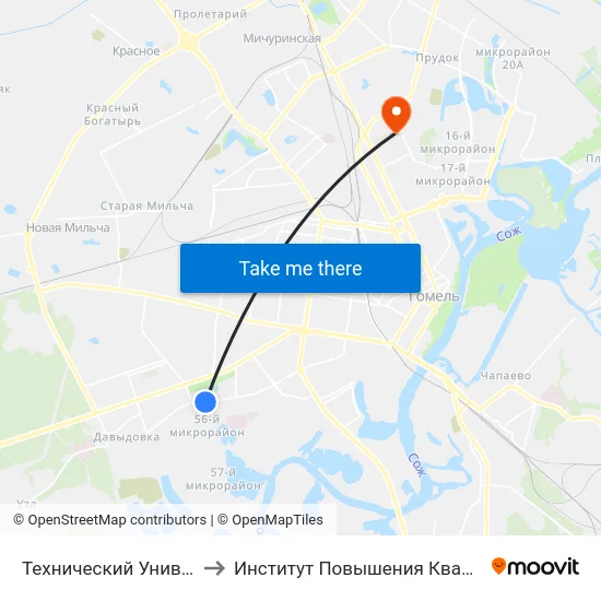Технический Университет to Институт Повышения Квалификации map
