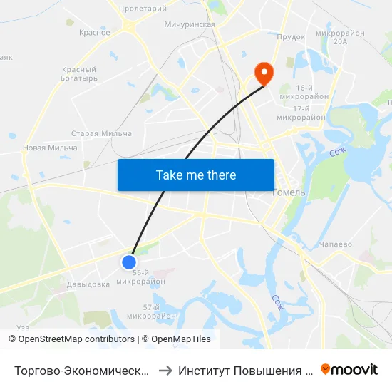 Торгово-Экономический Университет to Институт Повышения Квалификации map