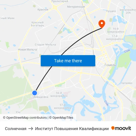 Солнечная to Институт Повышения Квалификации map