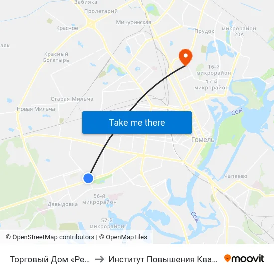 Торговый Дом «Речицкий» to Институт Повышения Квалификации map
