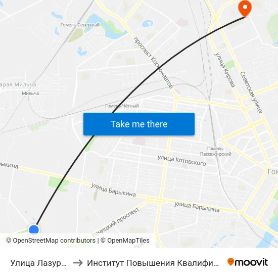 Улица Лазурная to Институт Повышения Квалификации map