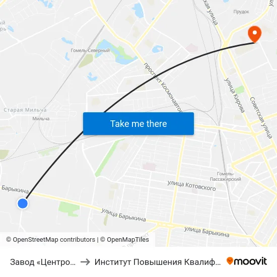 Завод «Центролит» to Институт Повышения Квалификации map