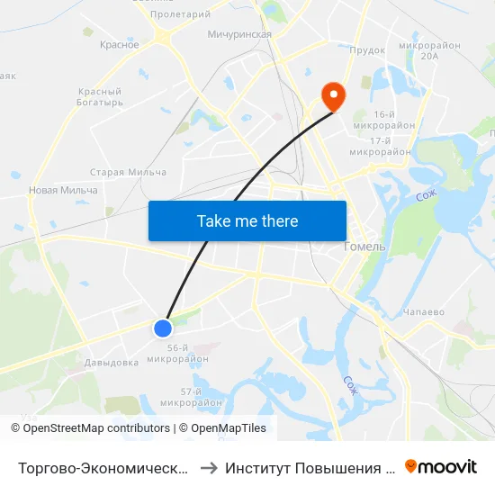 Торгово-Экономический Университет to Институт Повышения Квалификации map