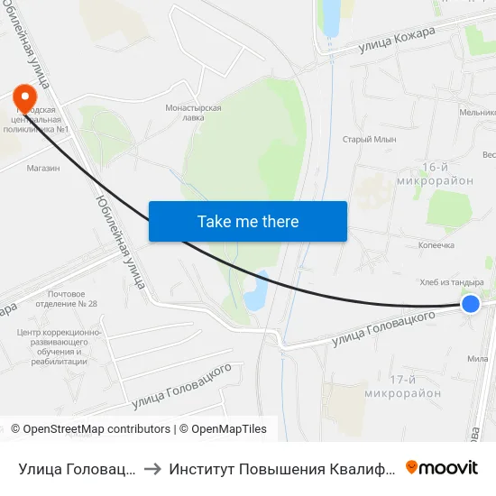 Улица Головацкого to Институт Повышения Квалификации map
