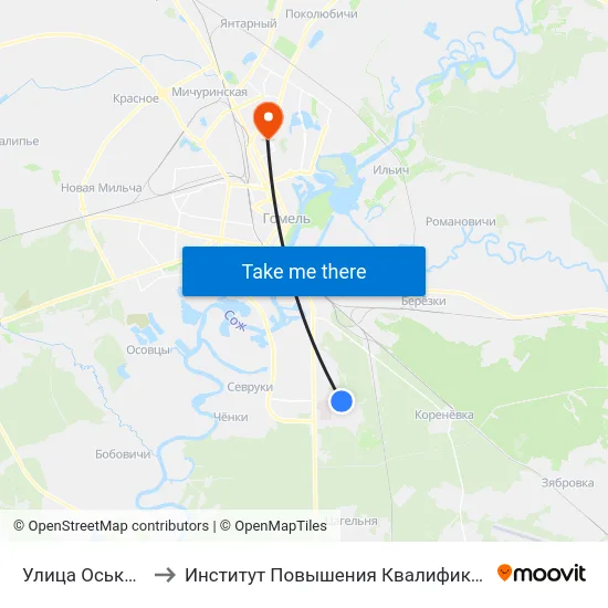 Улица Оськина to Институт Повышения Квалификации map